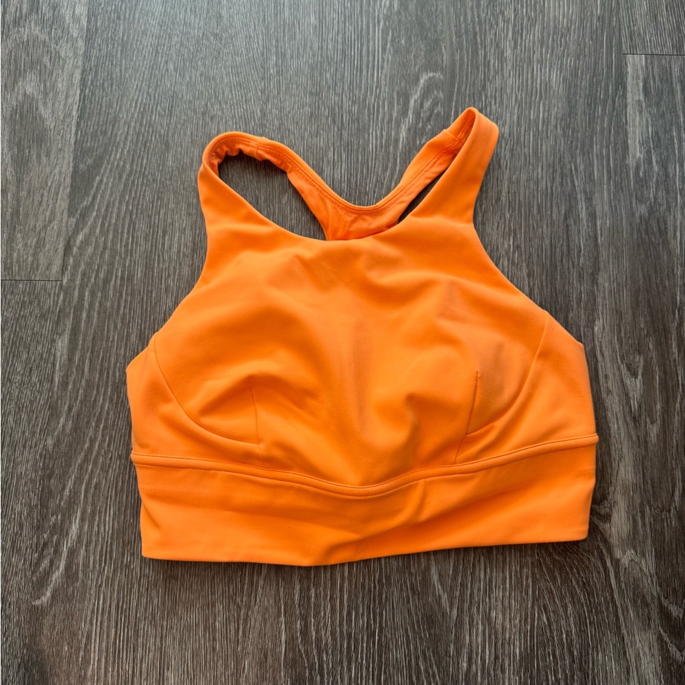 Lululemon Athletica Orange High Neck Sports Bra